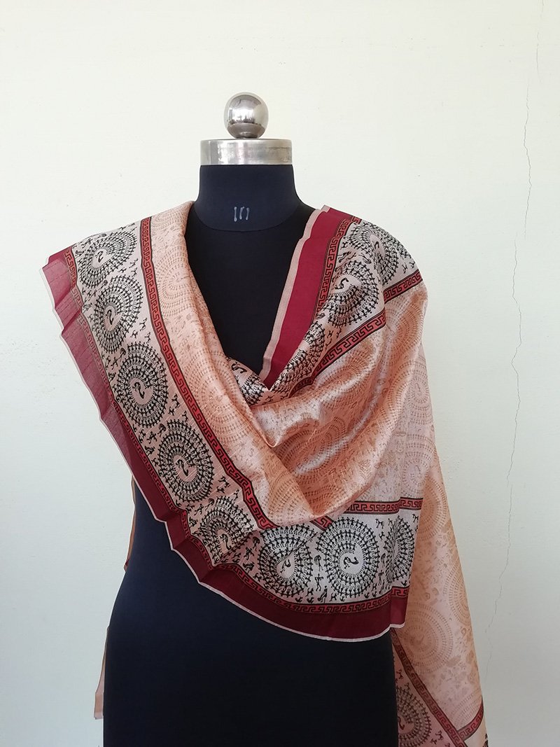 Chanderi Handpainted Dupatta - STUDIO PEHEL