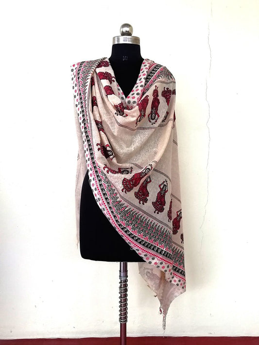 Cotton jute Handpainted Dupatta - STUDIO PEHEL