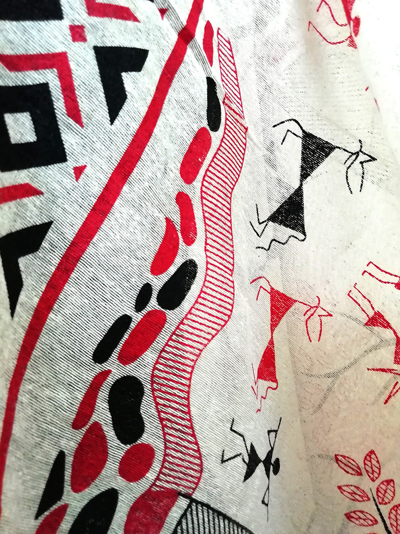 Cotton Jute Handpainted Dupatta - STUDIO PEHEL