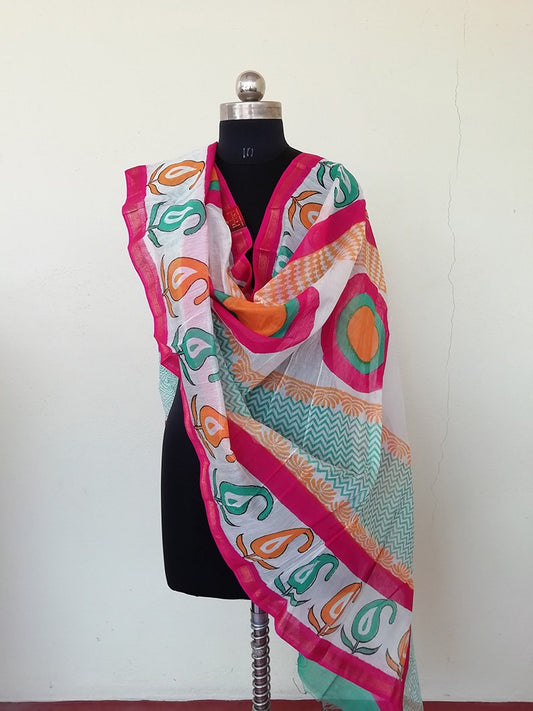 Chanderi Handpainted Dupatta - STUDIO PEHEL