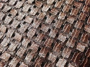 Black/copper Heavy embroidered net fabric - STUDIO PEHEL