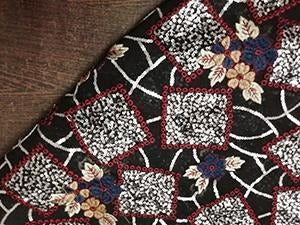 Black multi silver Heavy embroidered chiffon fabric - STUDIO PEHEL