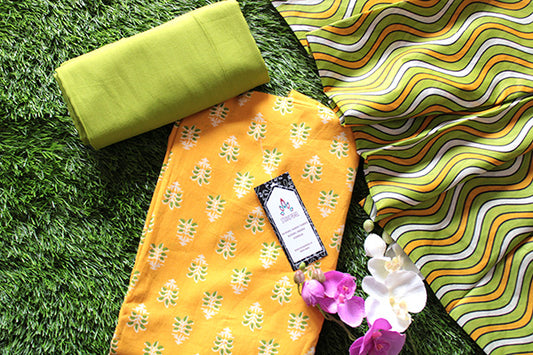 Cheerful Yellow Cotton Salwar Set