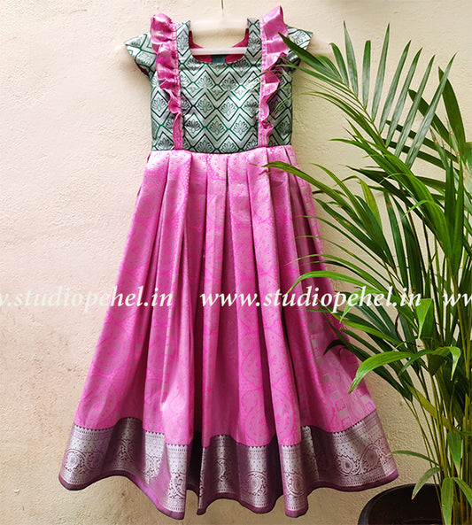 Girls Pink Floor Length Dress