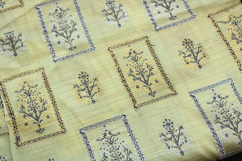 Brocade Fabric - Dewy yardley green