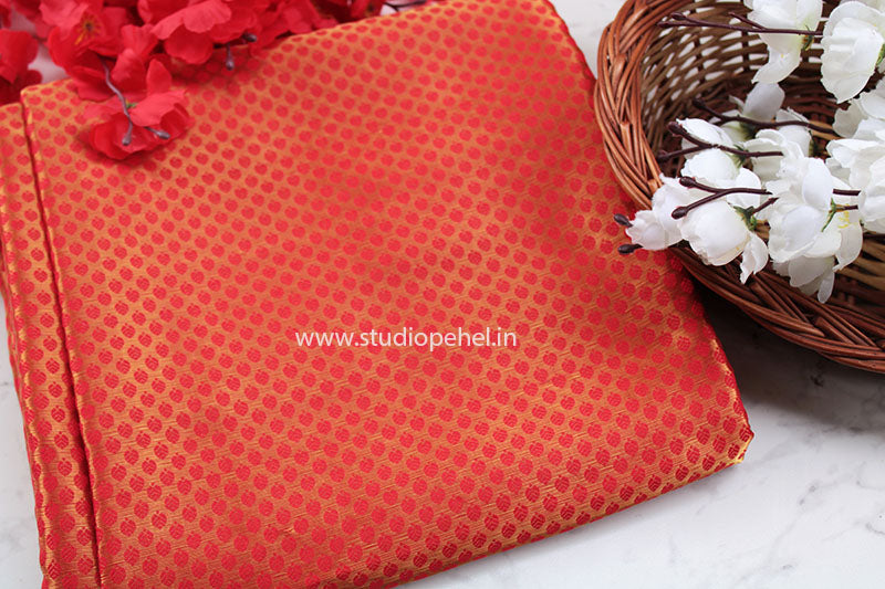 Brocade Fabric - British red