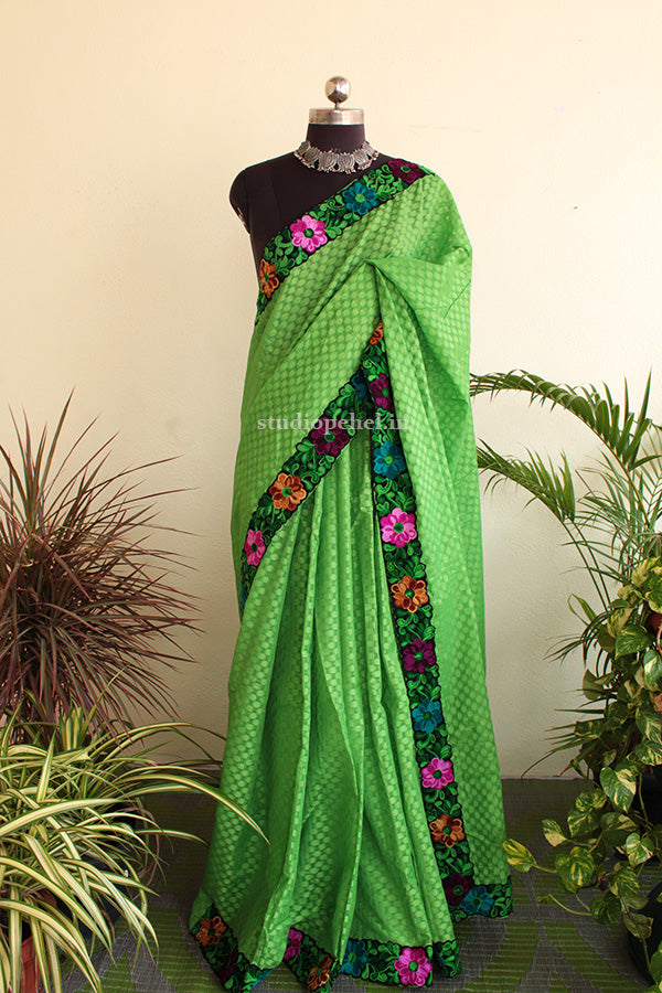 Cotton Jacquard saree- Green