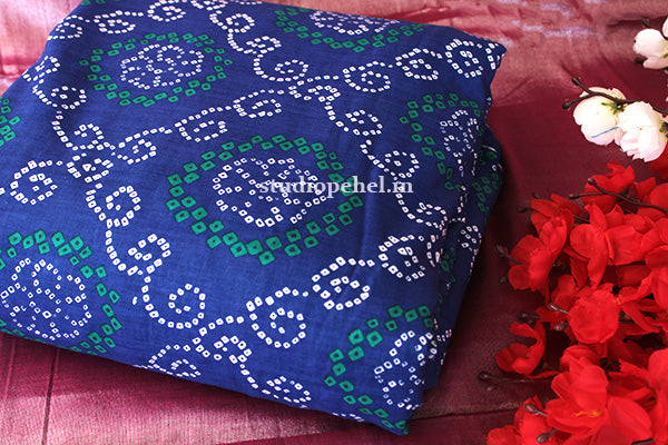 Bhandhej blue cotton fabric