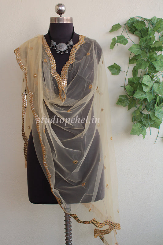 Exclusive Embroidered Dupattas-  Gold