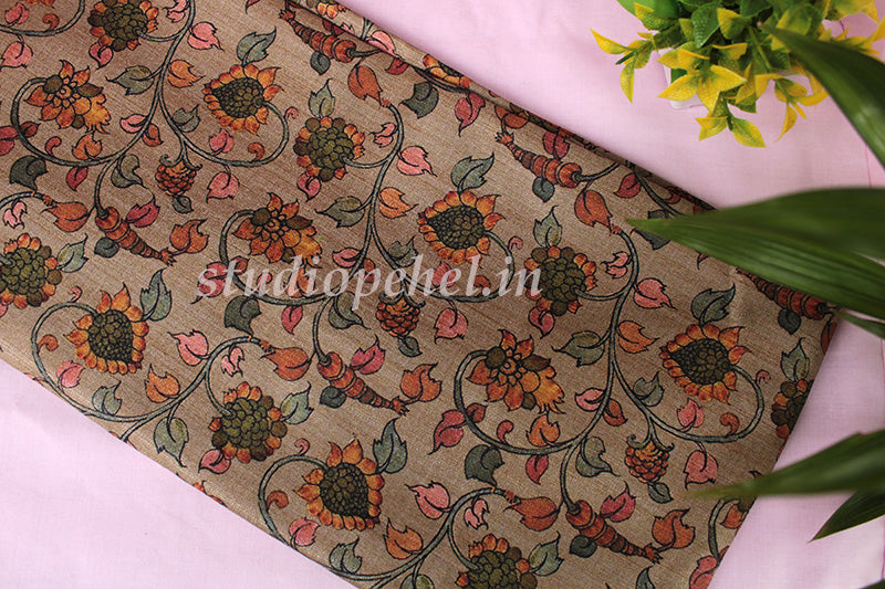 Designer RawSilk Fabric - Damask Floral 1