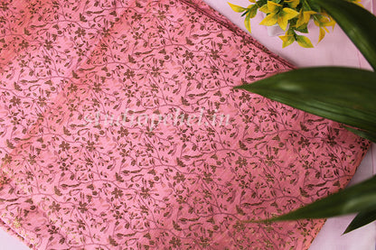 Pink Brocade running Fabric