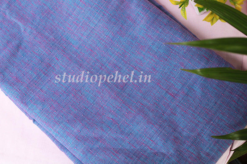 Handloom Cotton Fabric- Bluish Pink
