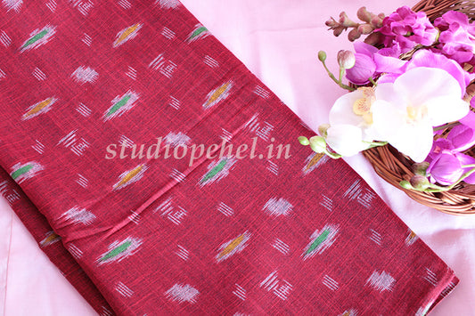 Red Ikkat Woven