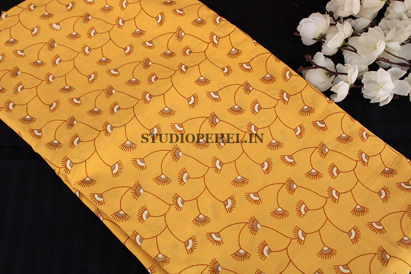 Yellow tiny lily fabric