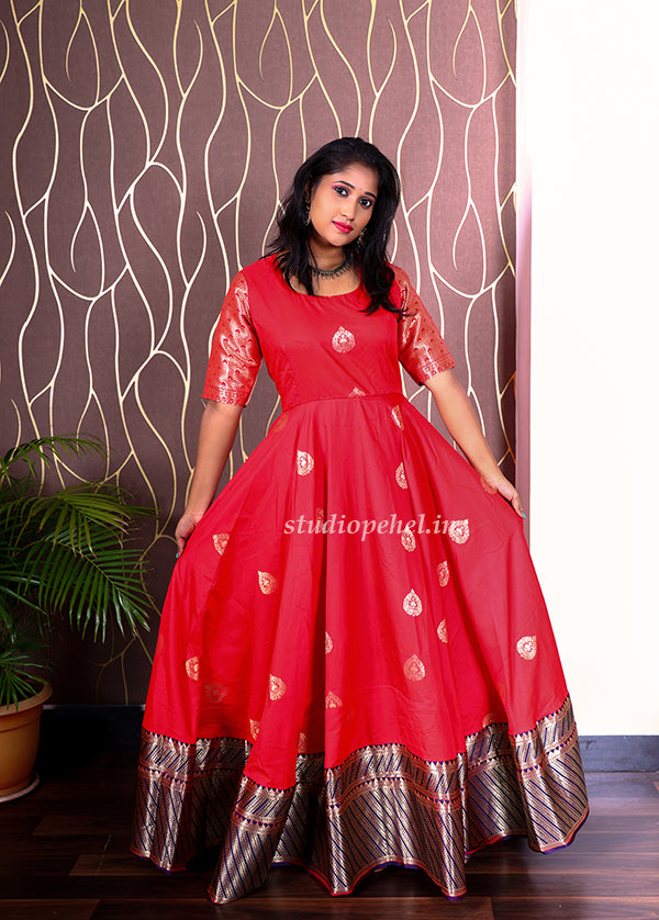 Red Silk Maxi Dress