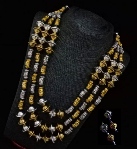Tamara-Layered dual tone necklace - STUDIO PEHEL 