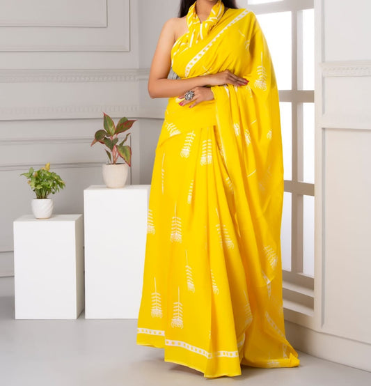 Mira soft cotton sarees- sunflower