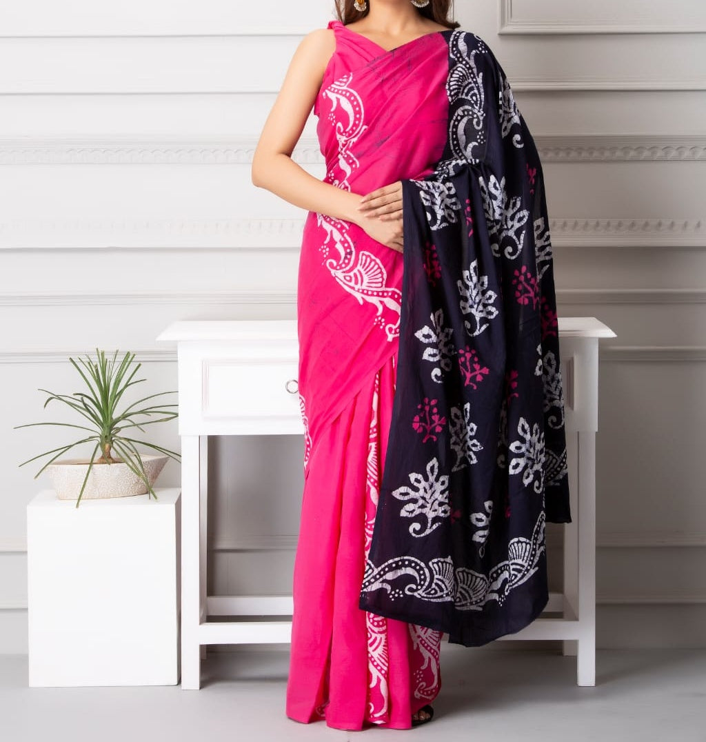 Mira soft cotton sarees- pretty in pink