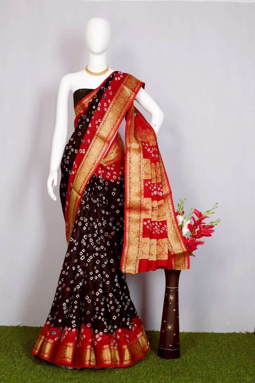 Bhandhani silk saree  - Maroon