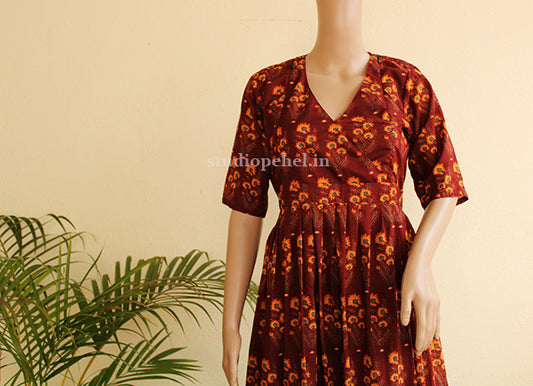 Brown Maternity Maxi dress