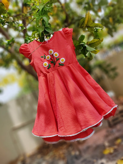 Girls Pink Floral Casual Dress