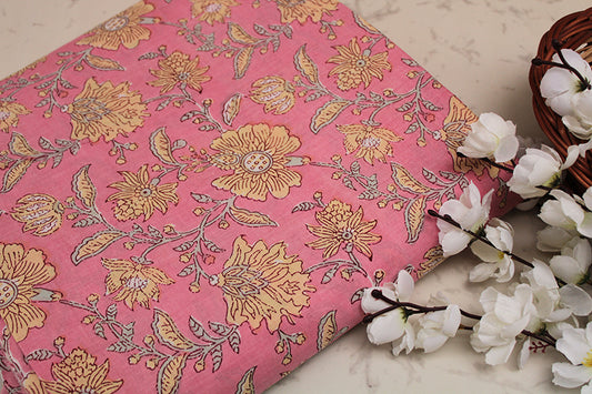 Cotton-fabric-floral-soft pink floral