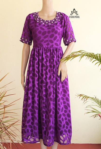 Violet Designer Georgette Dress