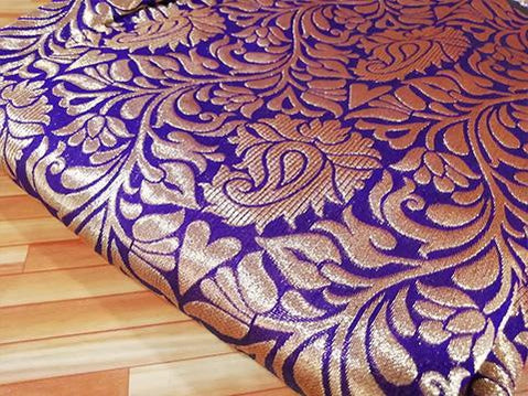 Violet/gold jaquard fabric - STUDIO PEHEL 