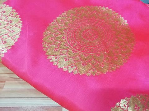 Rosy Rose chakra motif jaquard fabric - STUDIO PEHEL 