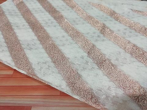 Ivory rich woven jaquard fabric - STUDIO PEHEL 