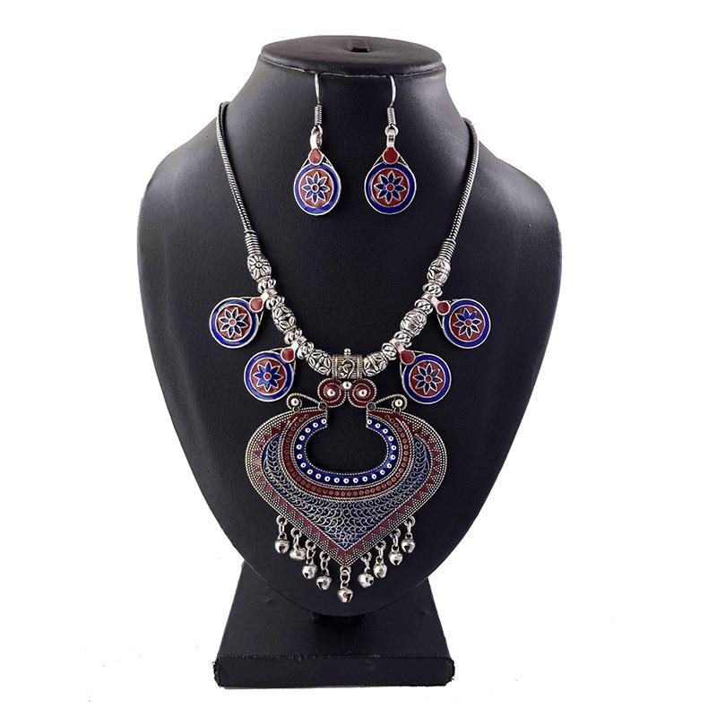 Meenakari silver neckpieces-kaandhalmalar - STUDIO PEHEL 