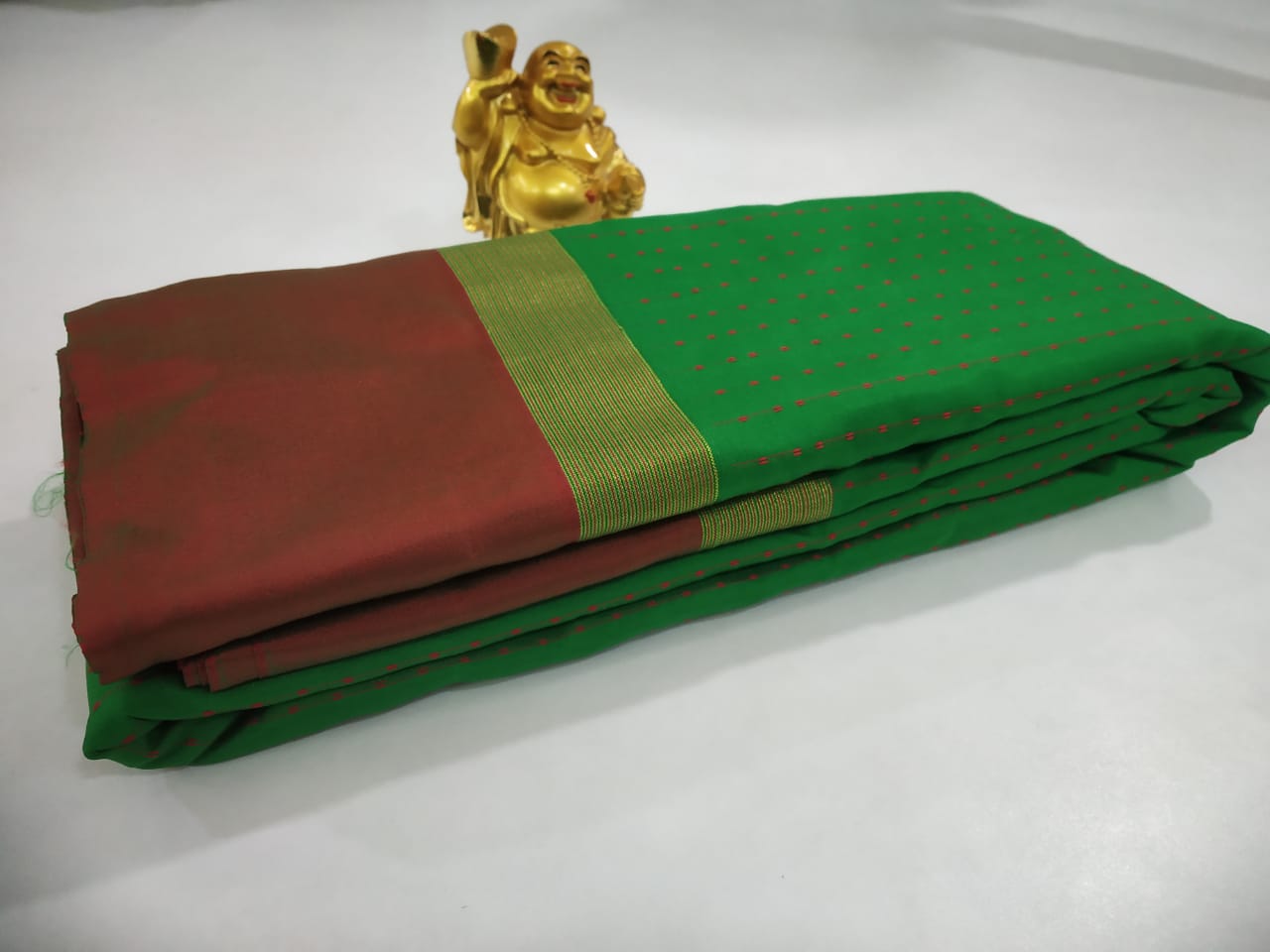 Mithra semi silk sarees - Green