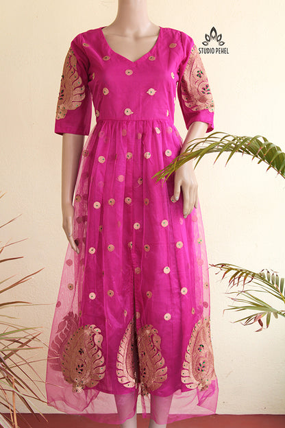 Designer Net Pink Dress