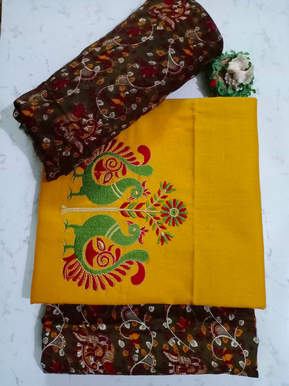 Himani yellow south cotton kalamkari Salwar Suit - STUDIO PEHEL 