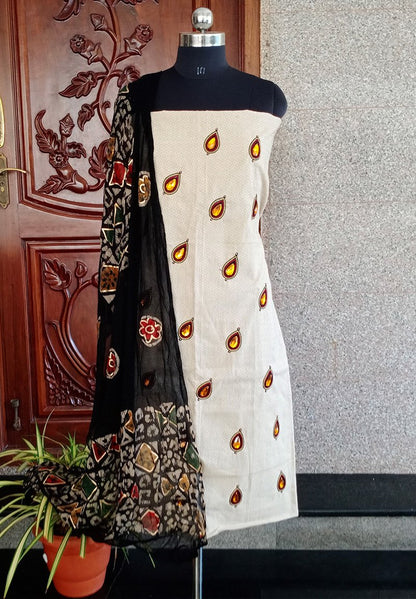 Chandini beige embroidered salwar suit set - STUDIO PEHEL 
