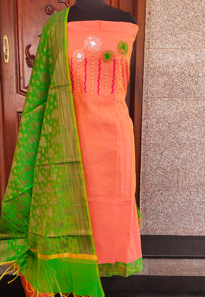 Janvi Peach Green Salwar Suit - STUDIO PEHEL 