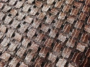 Black/copper Heavy embroidered net fabric - STUDIO PEHEL 