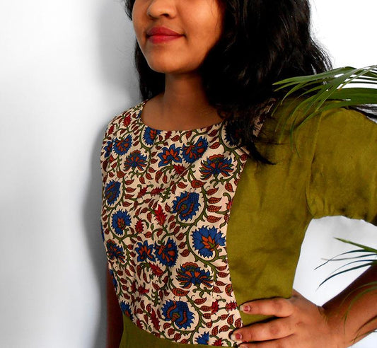 Zara Olive floral dress - STUDIO PEHEL