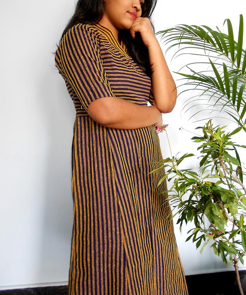Zara striped dual tone dress - STUDIO PEHEL 