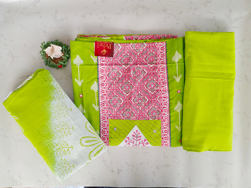 Parvati lush green salwar suit set - STUDIO PEHEL 