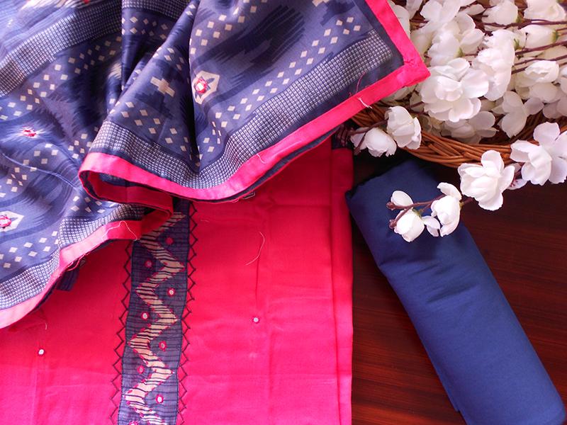 South Cotton silk salwar-Rani Pink - STUDIO PEHEL 