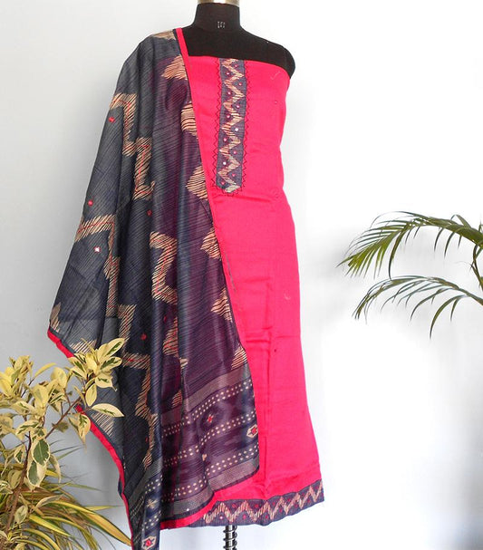 South Cotton silk salwar-Rani Pink - STUDIO PEHEL 