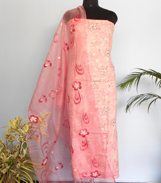 Floral Pastel Salwars- Rosy pink - STUDIO PEHEL 